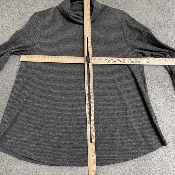 Anthropologie Postmark Bell Sleeve Rainbow Stripes Turtleneck Shirt Top Medium - Picture 8 of 10